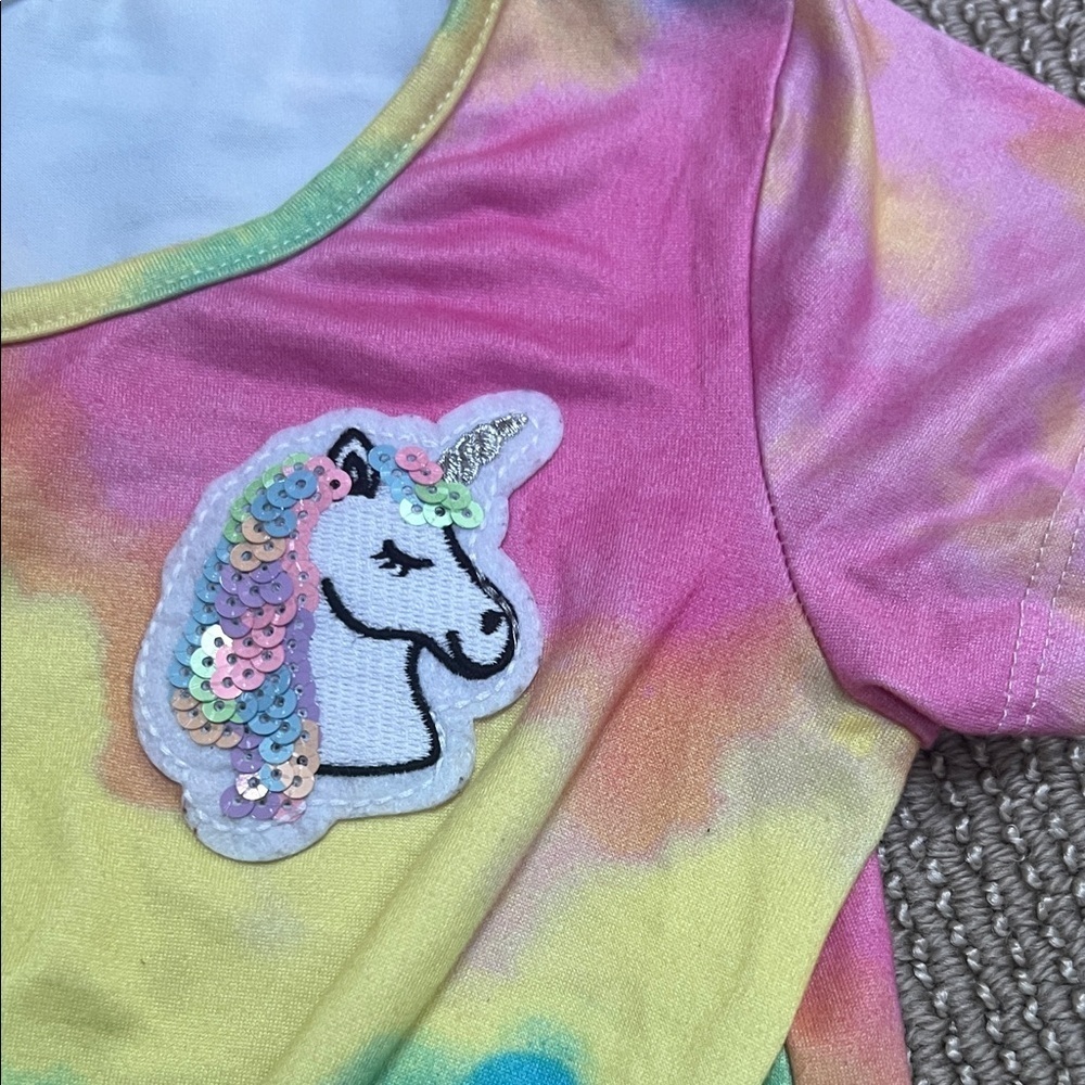 Love Glam Girl Unicorn Tie-Dye Kids T-Shirt - Picture 3 of 6